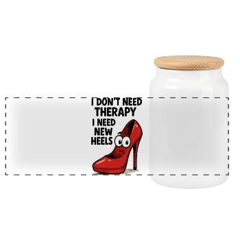 High Heels Therapy Cartoon: Comic Schuhe mit Spruc - Panorama Keksdose mit Holzdeckel - Weiß - Vorne