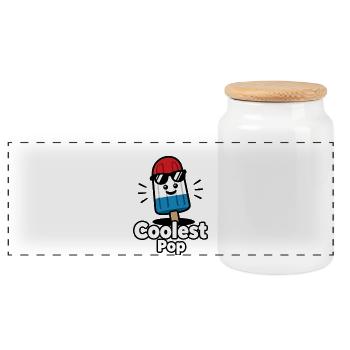 Grand-père drôle, le papa le plus cool - Boîte à biscuits avec couvercle en bois - blanc - Devant