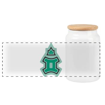 Zodiac Tribal Gemini and Air - Panoramic Cookie Jar with Wooden Lid - white - Front