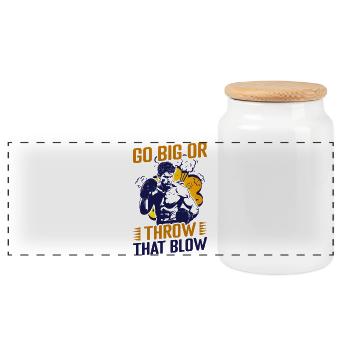 Go Big Or Throw Gloves Boxing Gloves - Panoramic Cookie Jar with Wooden Lid - white - Front