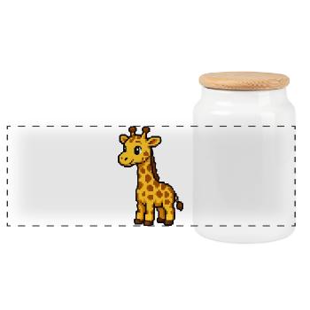 PixelGiraffe Retro - Panoramic Cookie Jar with Wooden Lid - white - Front