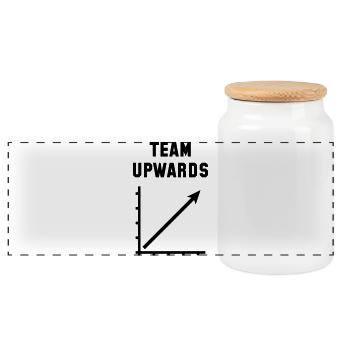 Team Upwards (Success / Progress / Black) - Panoramic Cookie Jar with Wooden Lid - white - Front