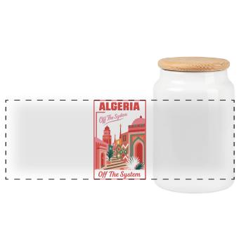 Algeria Off The System – Colorful Landscape - Panoramic Cookie Jar with Wooden Lid - white - Front