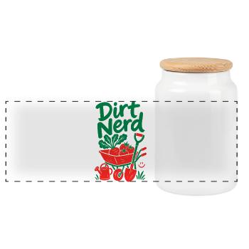 Plantes de jardinage biologique Dirt Nerd - Boîte à biscuits avec couvercle en bois - blanc - Devant