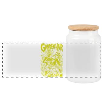 Jardin de jardinage urbain : les cheveux ne s’en soucient pas - Boîte à biscuits avec couvercle en bois - blanc - Devant