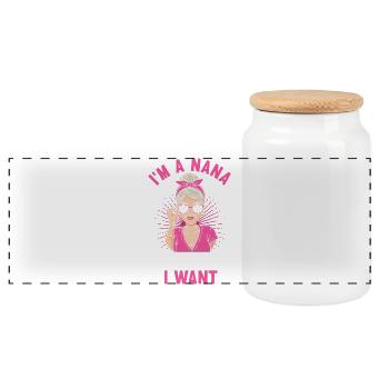 Im A Grandma I Do What I Want Nana Mimi Gigi - Panorama Keksdose mit Holzdeckel - Weiß - Vorne