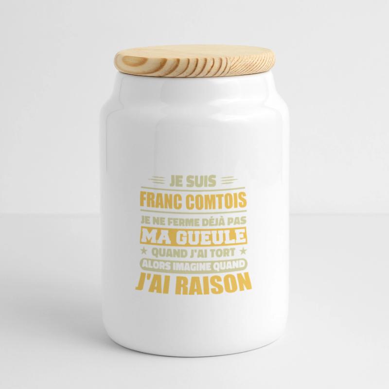 Franc comtois je ferme pas ma gueule franche comté Boîte à biscuits avec couvercle en bois
