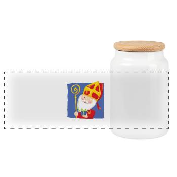 Saint-Bleu - Boîte à biscuits avec couvercle en bois - blanc - Devant