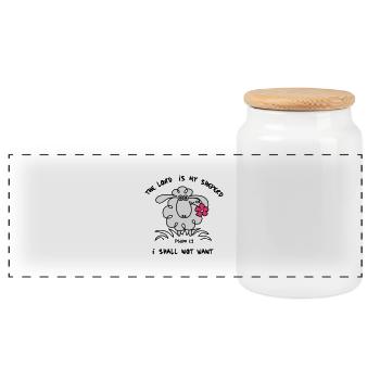 The Lord is my sheperd 2 - Panoramic Cookie Jar with Wooden Lid - white - Front