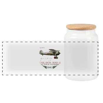 AVIONS DE CHASSE 2 - Boîte à biscuits avec couvercle en bois - blanc - Devant