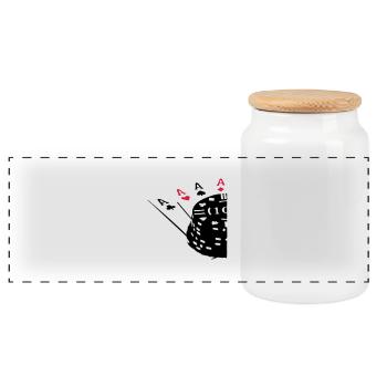aces_2clr - Boîte à biscuits avec couvercle en bois - blanc - Devant