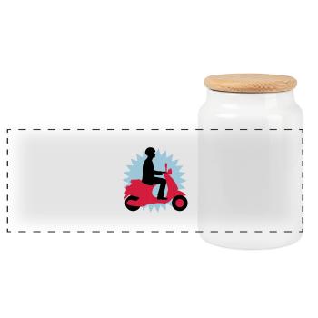 vespa_3c - Panorama Keksdose mit Holzdeckel - Weiß - Vorne