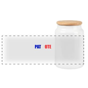 patriote03.png - Boîte à biscuits avec couvercle en bois - blanc - Devant