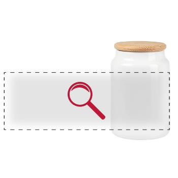 Magnifying glass - Panoramic Cookie Jar with Wooden Lid - white - Front