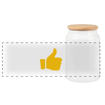 Pouce Levé - Boîte à biscuits avec couvercle en bois - blanc - Devant