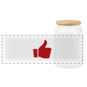 Pouce Levé - Boîte à biscuits avec couvercle en bois - blanc - Devant