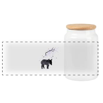 PLUX Tapir - Panorama Keksdose mit Holzdeckel - Weiß - Vorne