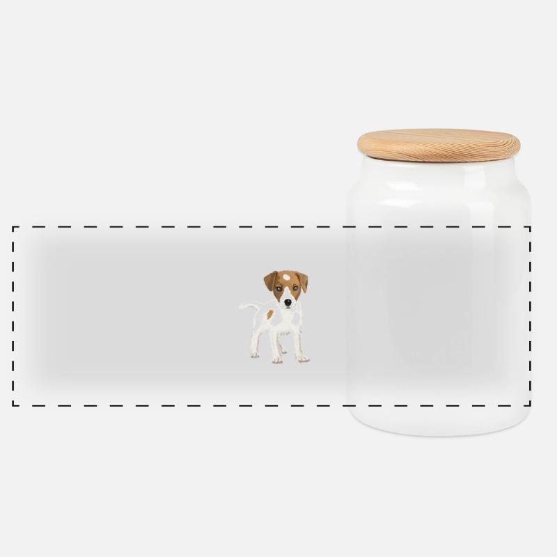 Hi, i am Jack ! - Panorama Keksdose mit Holzdeckel - Weiß