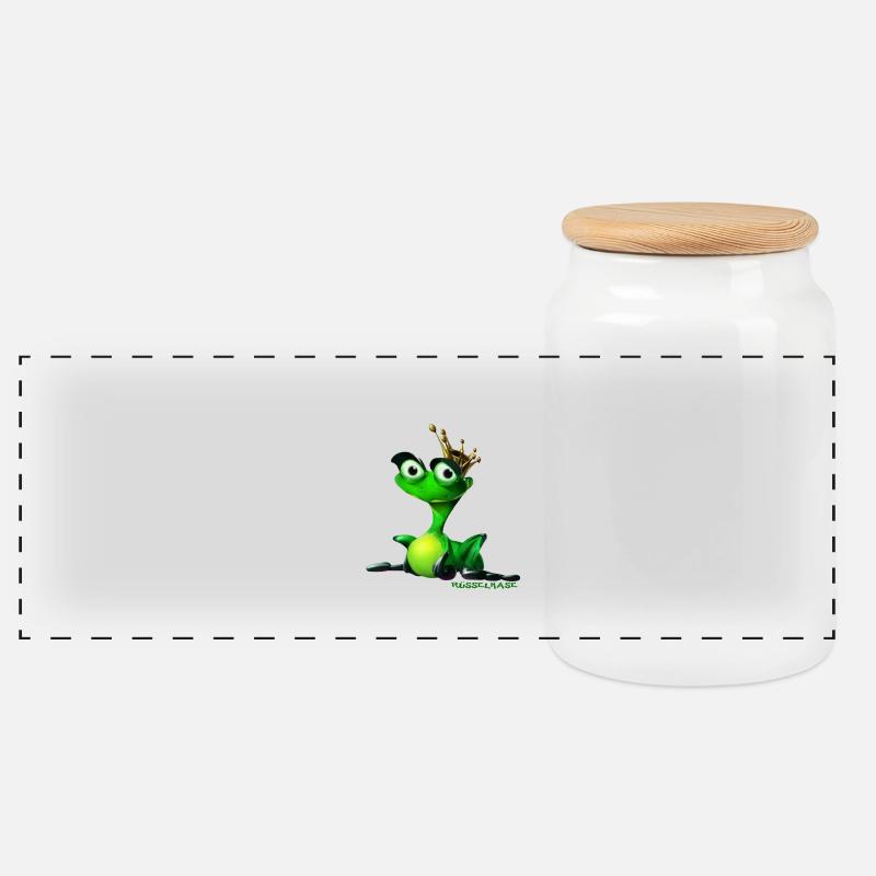 Froschkönig - Panorama Keksdose mit Holzdeckel - Weiß