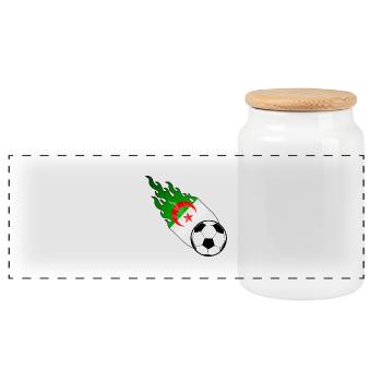 Football Fireball Algérie - Boîte à biscuits avec couvercle en bois - blanc - Devant