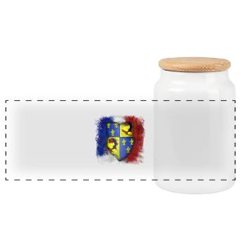 Dauphiné - Boîte à biscuits avec couvercle en bois - blanc - Devant