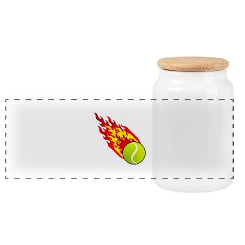 Fireball Tennis Spain - Panoramic Cookie Jar with Wooden Lid - white - Front