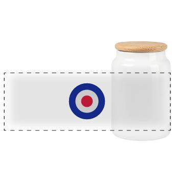 mod-target-3 - Panoramic Cookie Jar with Wooden Lid - white - Front