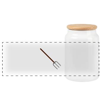 pitchfork - Panoramic Cookie Jar with Wooden Lid - white - Front
