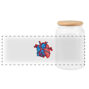 Boat in the Heart - Panoramic Cookie Jar with Wooden Lid - white - Front