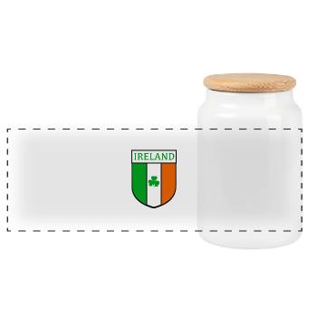 ireland hemblem - Panorama Keksdose mit Holzdeckel - Weiß - Vorne
