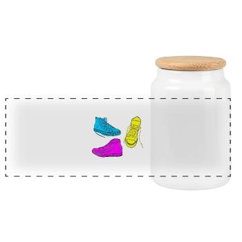 formateurs de couleur - Boîte à biscuits avec couvercle en bois - blanc - Devant