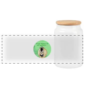 Blumen - Panorama Keksdose mit Holzdeckel - Weiß - Vorne