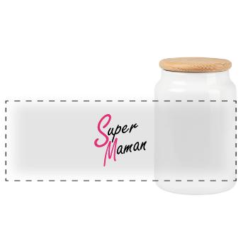 Super Maman - Panorama Keksdose mit Holzdeckel - Weiß - Vorne