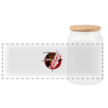 Zen 05 - Boîte à biscuits avec couvercle en bois - blanc - Devant