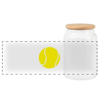 pallina_da_tennis - Panoramic Cookie Jar with Wooden Lid - white - Front