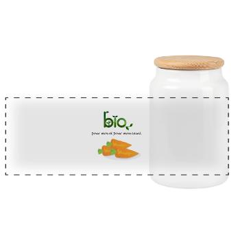 bio - Boîte à biscuits avec couvercle en bois - blanc - Devant