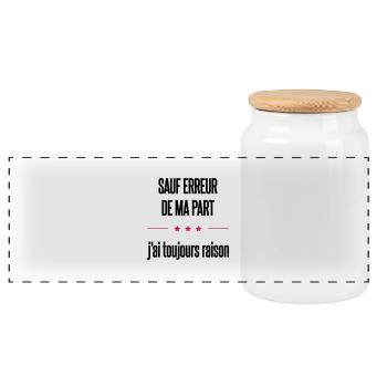 sauf erreur - Boîte à biscuits avec couvercle en bois - blanc - Devant