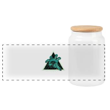srfilm - Panoramic Cookie Jar with Wooden Lid - white - Front