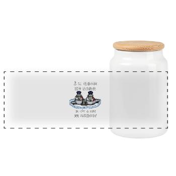 À la BRIGADE DES MORSES il n'y a pas de MANCHOT - Boîte à biscuits avec couvercle en bois - blanc - Devant