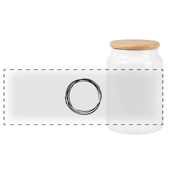 Ring Kreis Circle Zirkel 1 - Panorama Keksdose mit Holzdeckel - Weiß - Vorne
