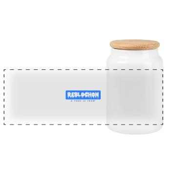 Reblochon - Boîte à biscuits avec couvercle en bois - blanc - Devant
