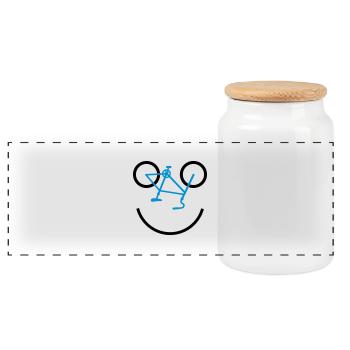 bicycle smiley - Panorama Keksdose mit Holzdeckel - Weiß - Vorne