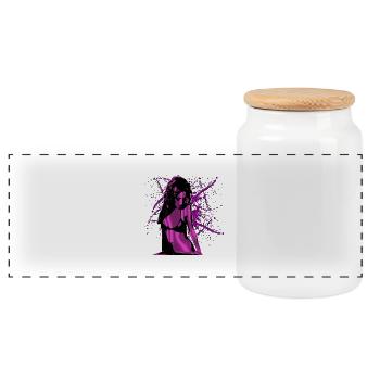 Hot Girl (PurplePinky Edit) - Panorama Keksdose mit Holzdeckel - Weiß - Vorne