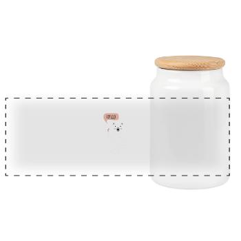Niedlicher Eisbär, Cute Polarbear Winter Design - Panorama Keksdose mit Holzdeckel - Weiß - Vorne