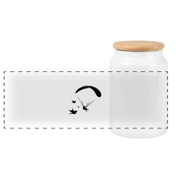 Parapente Oiseau Aile - Boîte à biscuits avec couvercle en bois - blanc - Devant