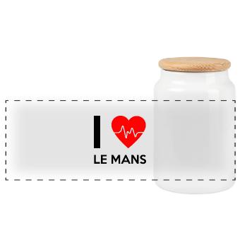 J'aime Le Mans - J'adore Le Mans - Boîte à biscuits avec couvercle en bois - blanc - Devant