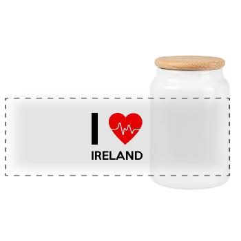 I Love Ireland - I love Ireland - Panoramic Cookie Jar with Wooden Lid - white - Front