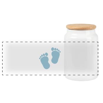 baby Boy - Boîte à biscuits avec couvercle en bois - blanc - Devant