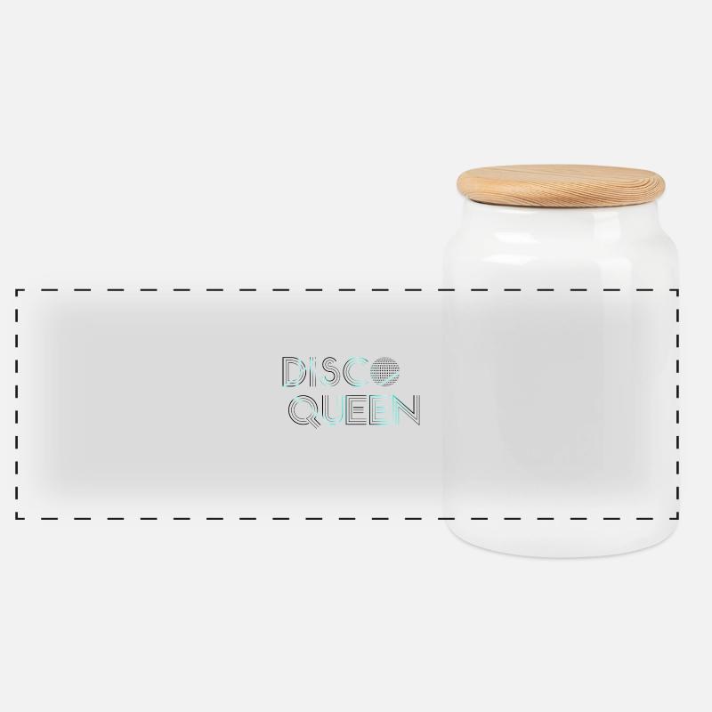 Disco Queen Neon Blue - Panorama Keksdose mit Holzdeckel - Weiß