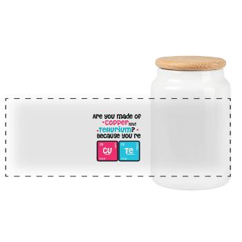 Youre Cute - Copper - Tellurium CUTE - Panorama Keksdose mit Holzdeckel - Weiß - Vorne